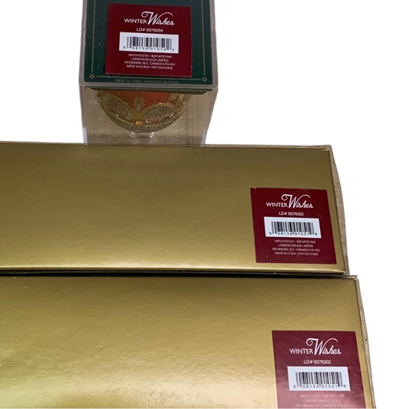 NIB Hand-Crafted Embellished Egg Christmas Glass Ornaments Set of 9 Boxed - Picture 5 of 5